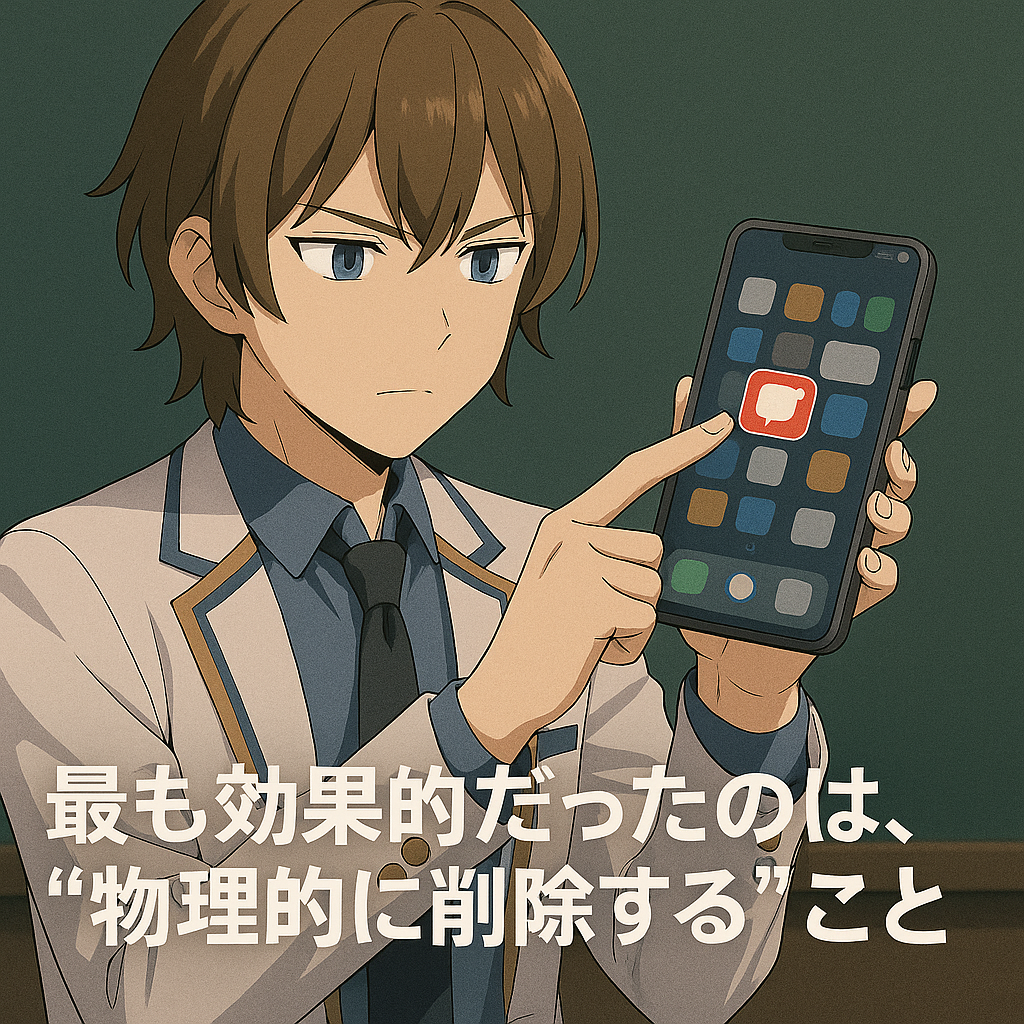 MaksimがスマホからSNSアプリを削除しようとしている様子。