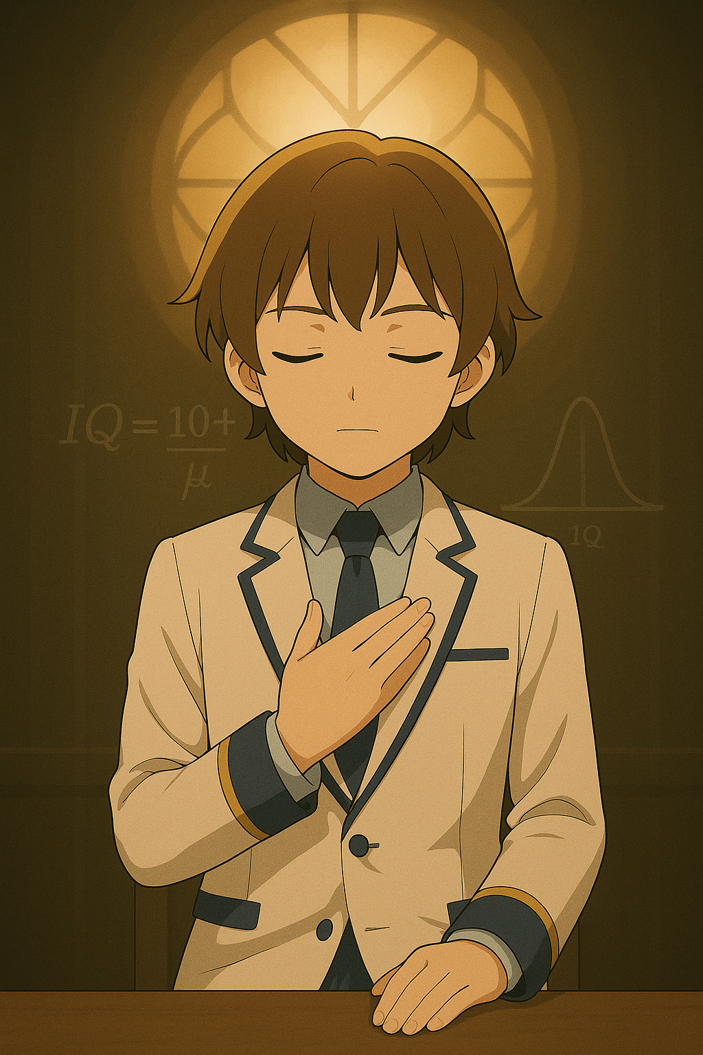 Maksim先生が光の中で静かに誓う様子