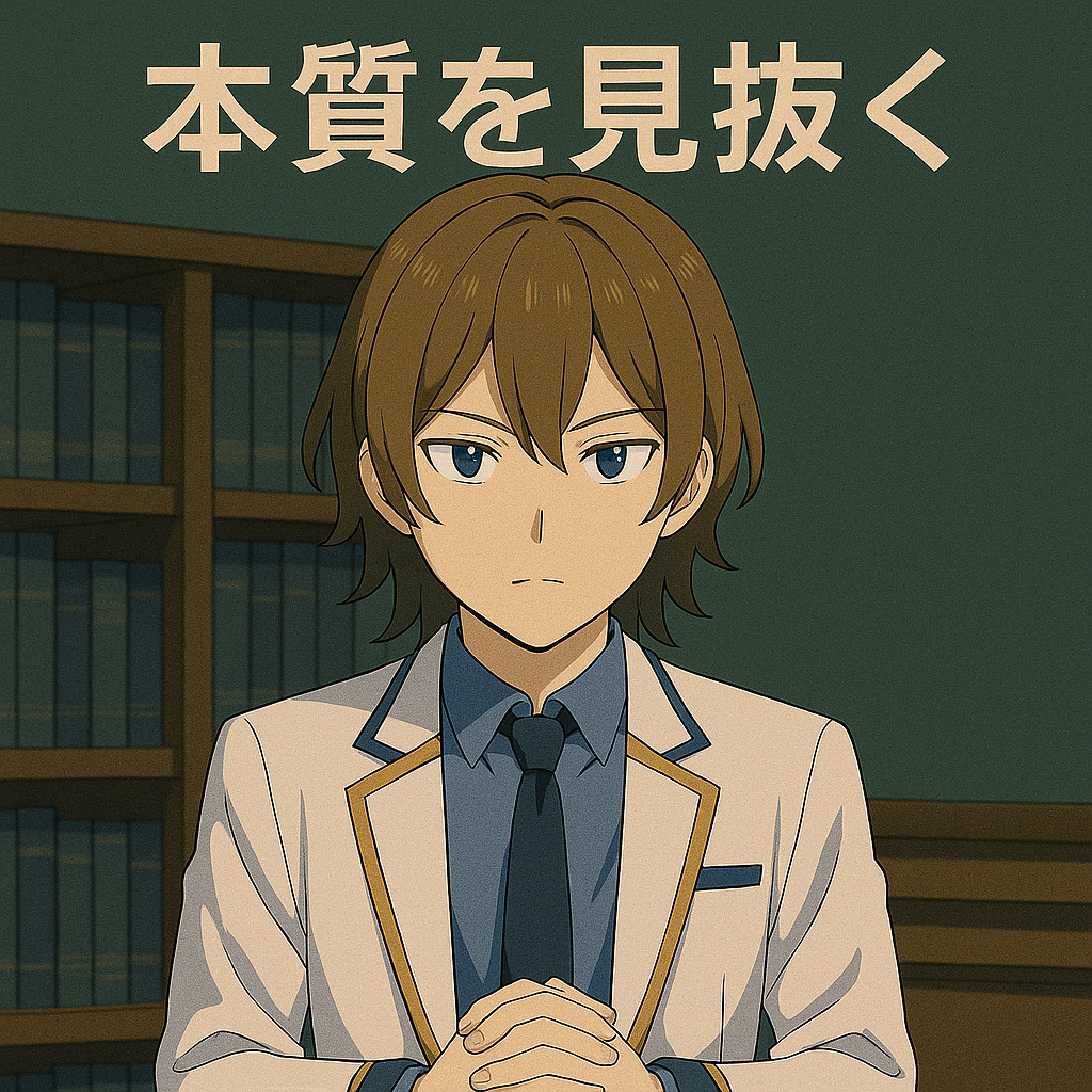 本を閉じるMaksim。構造を貫く知性の締めくくり