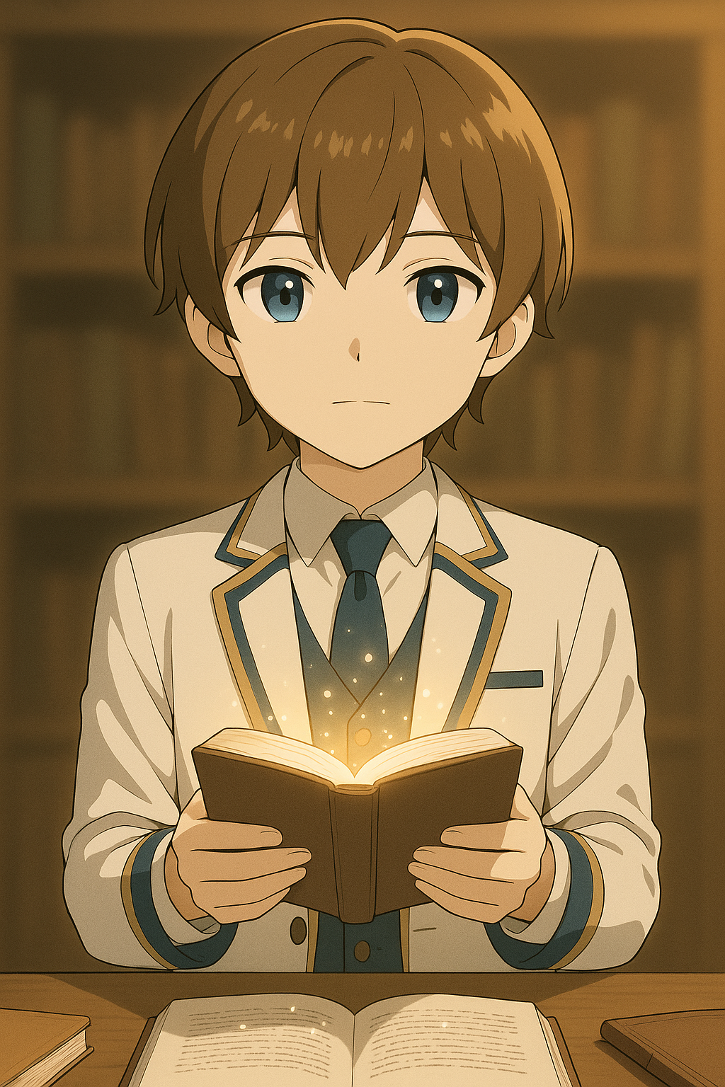 知を手渡すように本を差し出すMaksim